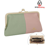 Royal Bagger RFID Blocking Genuine Leather Clutch Purse for Women, Elegant Evening Wallet with Kiss Lock, Phone Holder 2868