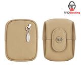 Royal Bagger RFID Mini Genuine Leather Women's Coin Purse - Solid Color Buckle Pouch for Keys, Earphones & Daily Essentials 3603