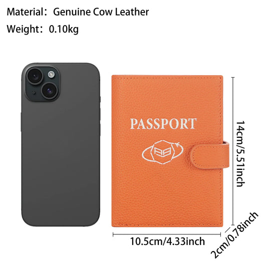 Royal Bagger RFID Genuine Leather Passport Wallet for Women, Casual Travel Wallets and Card Holder with SIM Card Pin Tool 3220