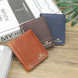 Royal Bagger RFID Vintage Short Wallets for Men Genuine Leather Card Holder Simple Thin Bifold Wallet 3001