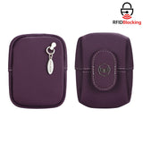 Royal Bagger RFID Mini Genuine Leather Women's Coin Purse - Solid Color Buckle Pouch for Keys, Earphones & Daily Essentials 3603