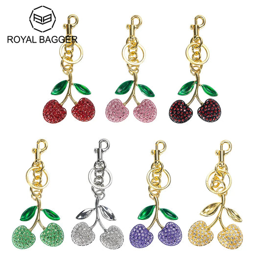Royal Bagger Cute Cherry Keychain - Fashion Casual Metal Cherry Charm, Key Ring for Backpacks, Purses, and Gifts 001