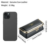 Royal Bagger Genuine Leather Jewelry Box, Mini Organizer for Rings, Necklaces & Earrings, Women's Kiss Lock Coin Purse 3125