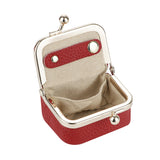 Royal Bagger Genuine Leather Mini Coin Purse, Solid Color Kiss Lock Change Pouch, Casual Style Small Storage Bag for Women 1894