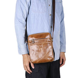 Royal Bagger Vintage Genuine Cow Leather Sling Bag, Multifunctional and Large Capacity Shoulder Crossbody Bag for Men 1627