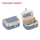 Royal Bagger Genuine Leather Mini Coin Purse, Solid Color Kiss Lock Change Pouch, Casual Style Small Storage Bag for Women 1894