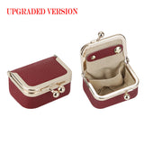 Royal Bagger Genuine Leather Mini Coin Purse, Solid Color Kiss Lock Change Pouch, Casual Style Small Storage Bag for Women 1894