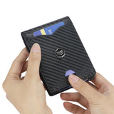 Royal Bagger Men's Genuine Leather Wallet RFID Card Holder Carbon Fiber Wallet Large Capacity Two Fold Wallet 3240