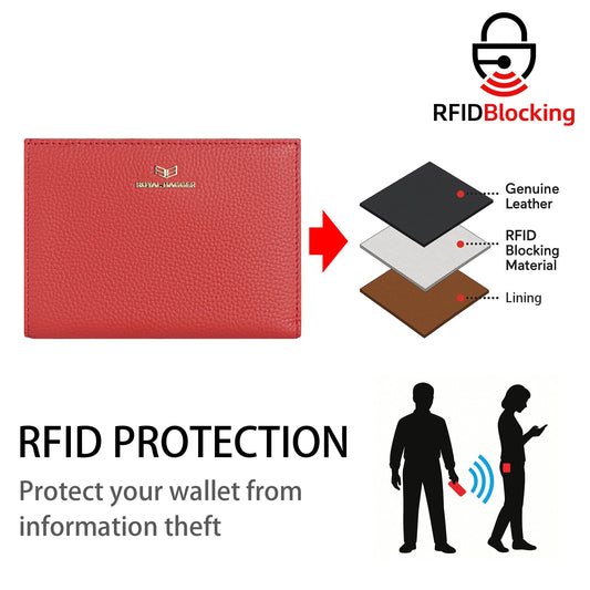 Royal Bagger RFID Genuine Leather Passport Wallets for Women, Travel Wallet with Card Slots, SIM Card Storage and Tool 4090