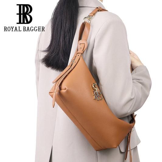 Royal Bagger Crossbody Bags for Women, Genuine Soft Cow Leather Shoulder Purse, Elegant Handbag with Adjustable Strap 3261