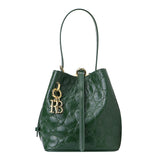 Royal Bagger Fashion Retro Bucket Bag for Women, Genuine Cowhide Leather Handbag, Elegant Shoulder Crossbody Purse 3266