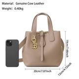 Royal Bagger Women Genuine Cow Leather Bucket Bag Elegant Crossbody Shoulder Purse Basket Handbag 3262