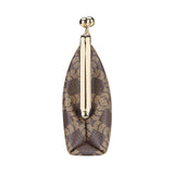 Royal Bagger Women's RFID Clutch Wallet, Signature Coated Canvas & Vegetable-Tanned Cowhide Leather Kiss Lock Purse, Multi-Card Holder 5468