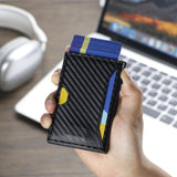 Royal Bagger Carbon Fiber Men's Wallet, Quick Card Access, RFID Blocking, 12 - Card Capacity with ID Window & Magnetic Closure 3246