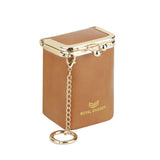 Royal Bagger Mini Chain Cosmetics Case for Women, Genuine Cow Leather Retro Kiss Lock Purse, Small Lipstick Makeup Bag with Mirror 3241