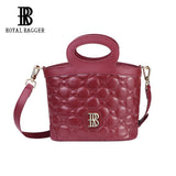 Royal Bagger Quilted Handbag for Women – Versatile Crossbody & Shoulder Tote, Genuine Cowhide Leather Drawstring Purse 3280