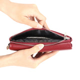 Royal Bagger Women’s RFID Blocking Long Wallet – Genuine Cow Leather Trifold Purse with Multi-Card Slots & Magnetic Closure 5063