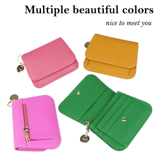 Royal Bagger RFID Short Wallets for Women Genuine Cow Leather Fashion Card Holder with Key Ring Holders Clutch Slim Coin Purse